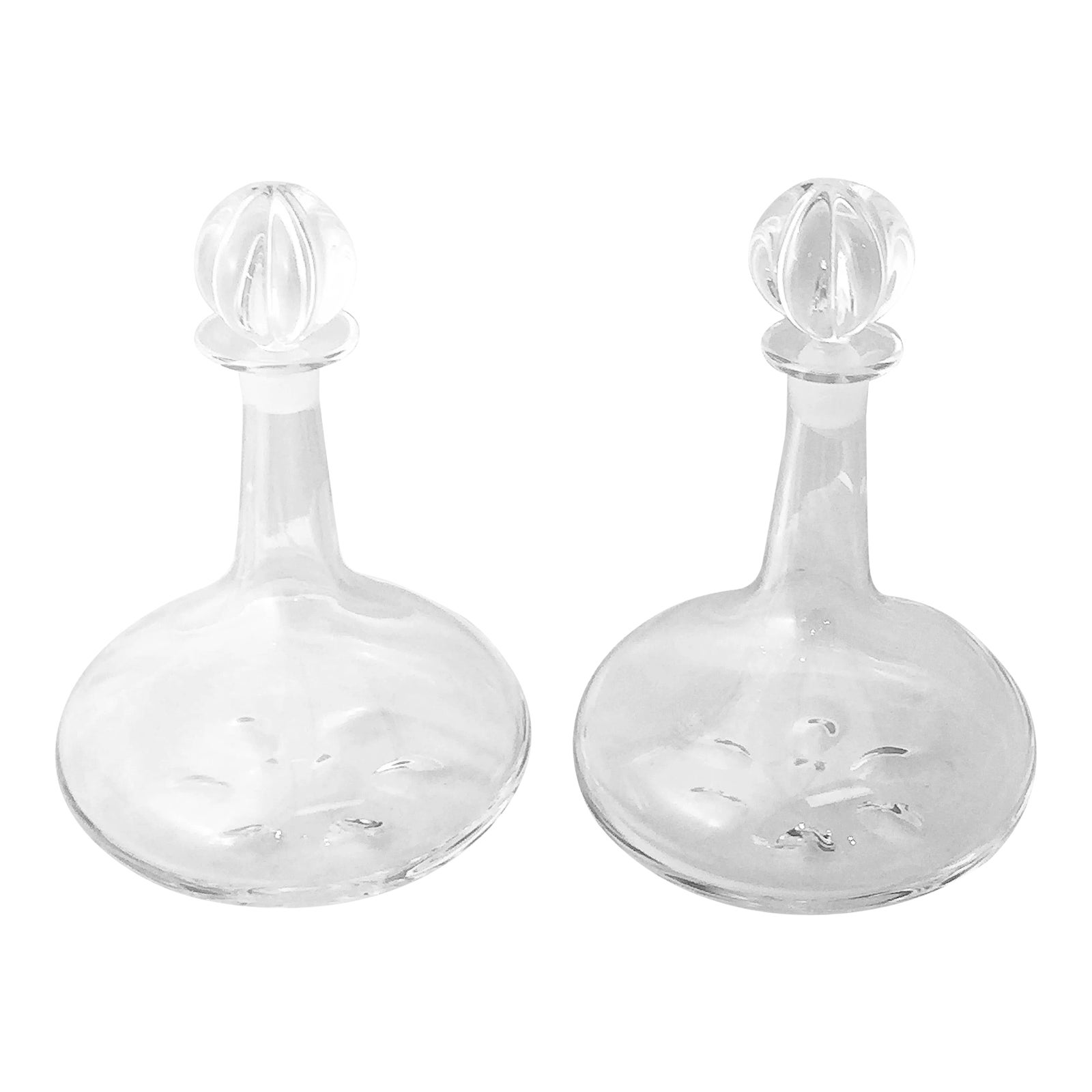 Orrefors Crystal Decanters by Nils Landberg a Pair Chairish