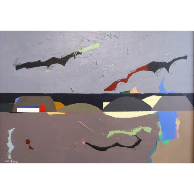 Mid-Century Modern 'Landscape Remembered' Vintage Original Abstract Landscape Oil Painting by Swedish Artist Hans Osswald (1919-1983), Framed For Sale - Image 11 of 12