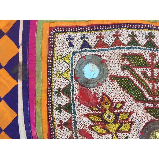 Glass Vintage Beaded Indian Tribal Wall Hanging For Sale - Image 7 of 8