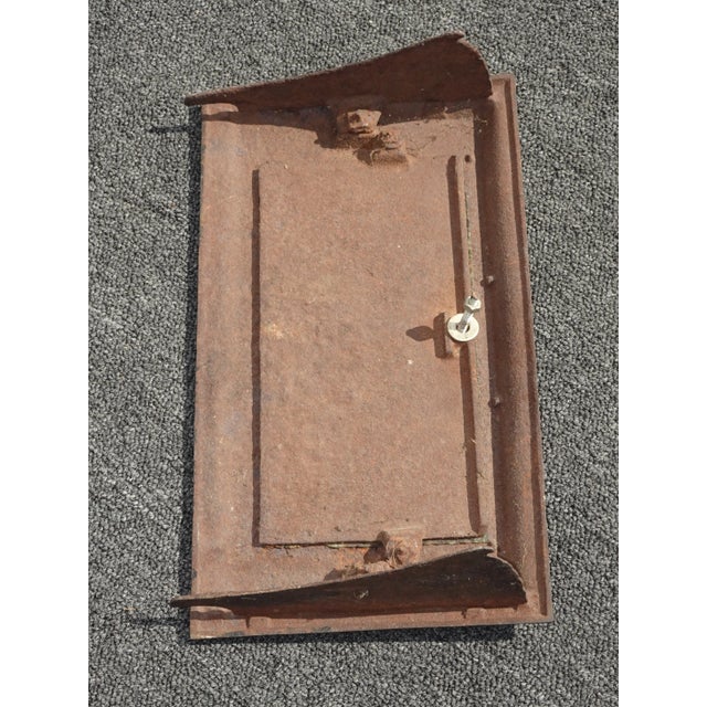 Vintage Art Nouveau Metal Fireplace Grill Grate ~ Black Wall Ceiling Vent For Sale - Image 10 of 13