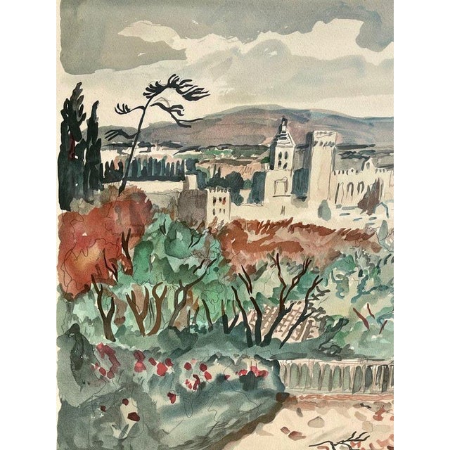 Yves Brayer, View of Avignon, 20th Century, Lithograph For Sale - Image 6 of 11