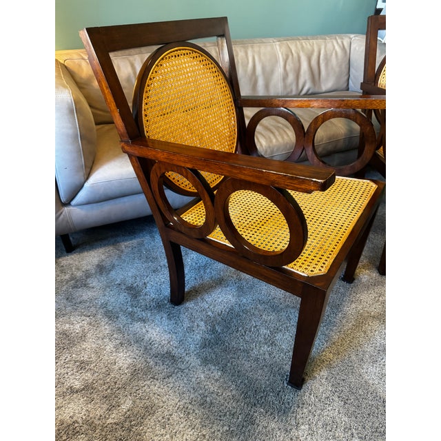 1990s Pair of Vintage "Circle Chairs" Attributed to Hickory Chair by Mariette Himes Gomez For Sale - Image 5 of 10