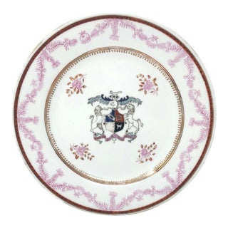 Antique Corsican French-Italian Coat of Arms Sola Viriue Invest Plate For Sale