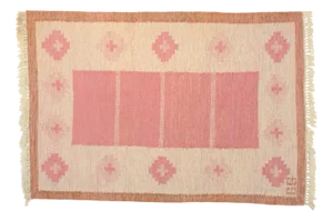 Swedish Kilim Rug in Tones of Pink, 1960