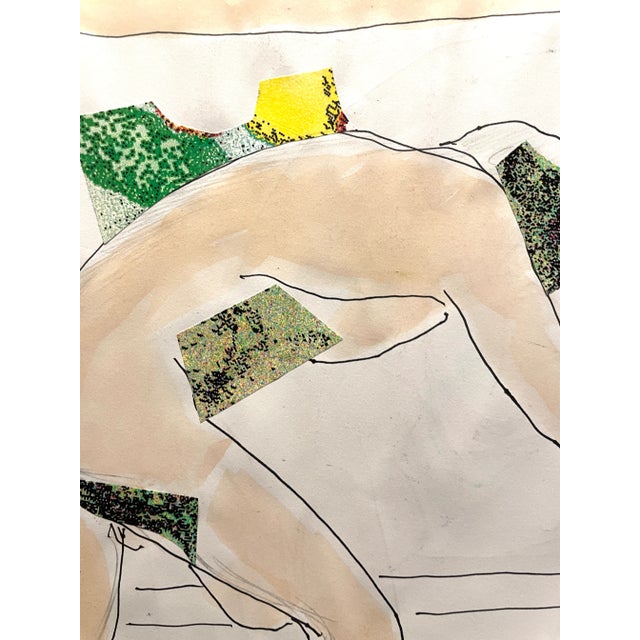 1980s 1986 Male Nude Collage & Watercolor by James Bone For Sale - Image 5 of 6