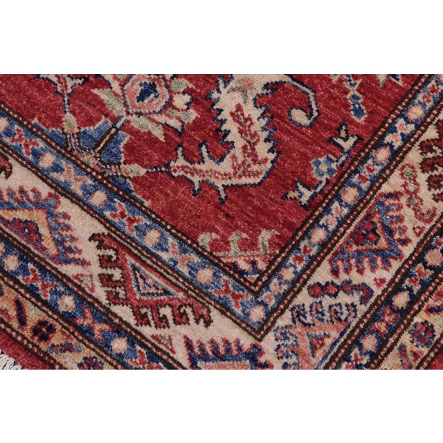 Tribal Bohemian Super Kazak Red/Beige Wool Rug- 2'8'' X 4'5'' For Sale - Image 3 of 10
