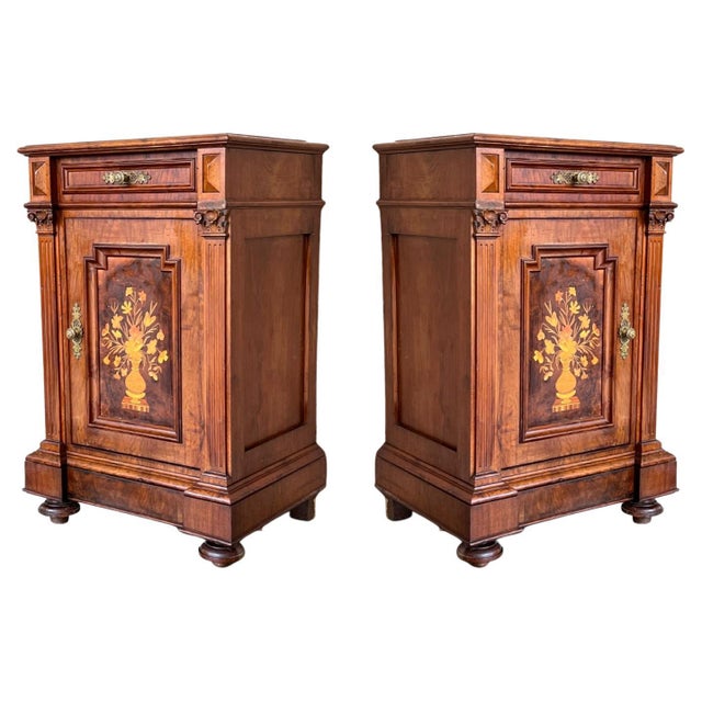 19th Century French Walnut Neoclassical Petit File Cabinet, A Pair For Sale - Image 15 of 18