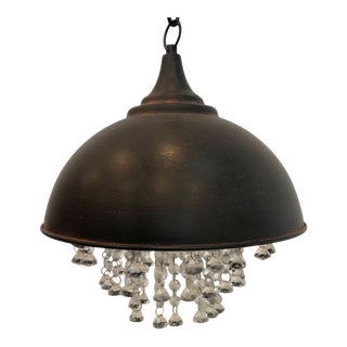Industrial Hanging Pendant Light With Glass Crystals For Sale