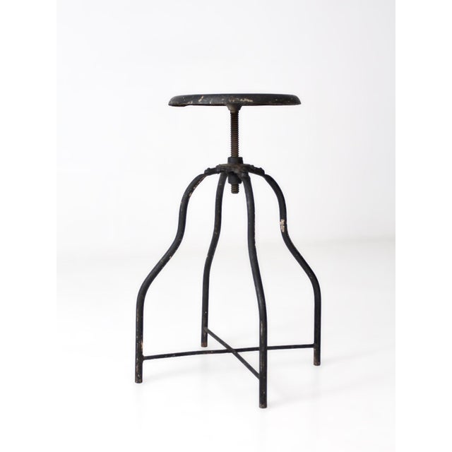 Antique Industrial Adjustable Metal Stool For Sale - Image 9 of 13