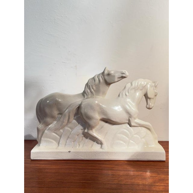 Art Deco Sculpture of Two Running Horses by Diaz, France, 1920 For Sale - Image 10 of 12