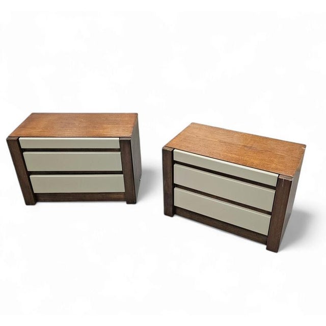 Brown Vintage Scandinavian Bedside Tables, 1970s, Set of 2 For Sale - Image 8 of 8