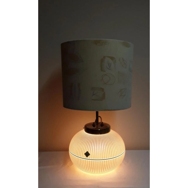 Metal Mid-Century Table Lamp with Glass Base, 1950s For Sale - Image 7 of 12