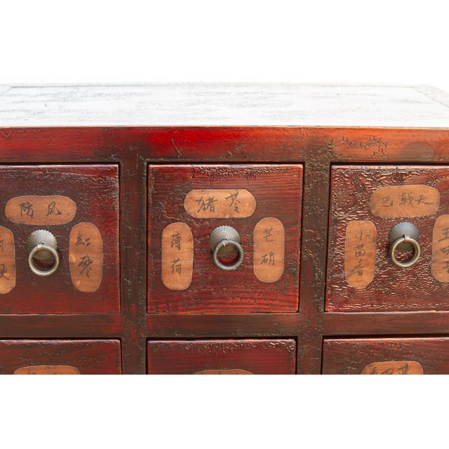 Vintage Red Painted Apothecary Chest For Sale - Image 11 of 13
