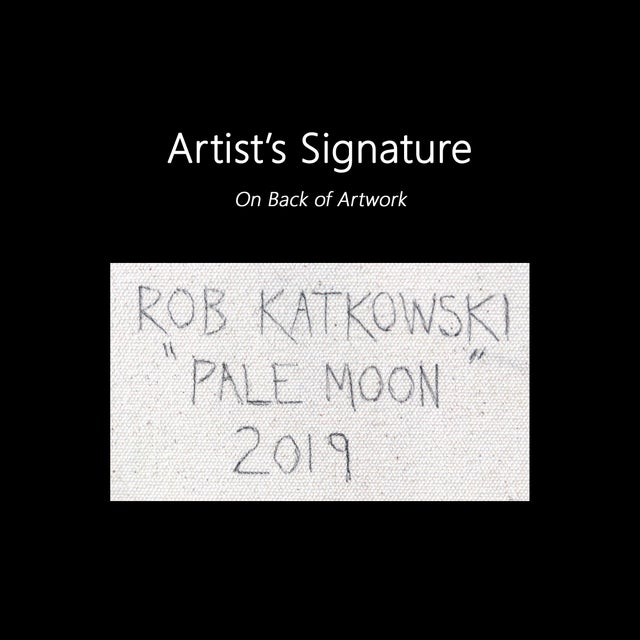 Pale Moon - Dream-Like Landscape Painting Original Artwork by Rob Katkowski For Sale - Image 9 of 9