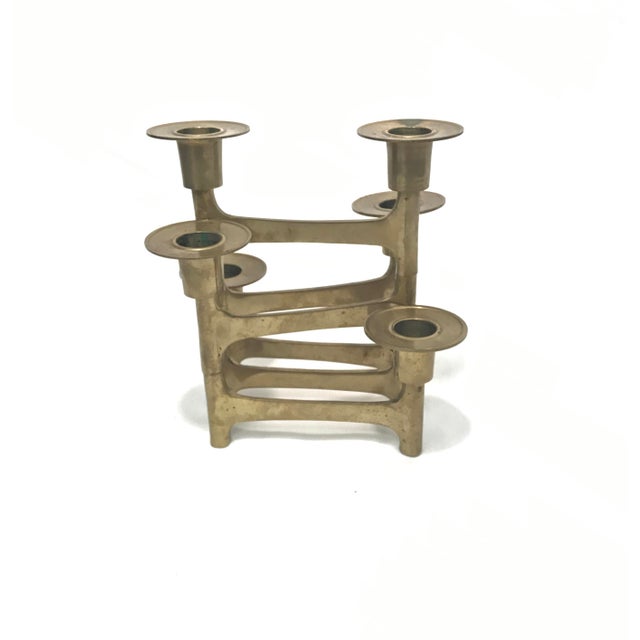 Scandinavian Folding Brass Candle Holder Chairish