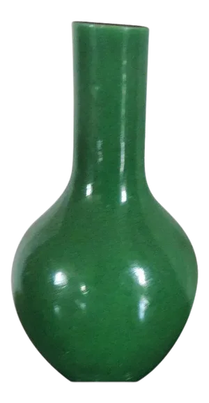 Small 18th Century Chinese Porcelain Green Glazed Bottle Shaped Vase