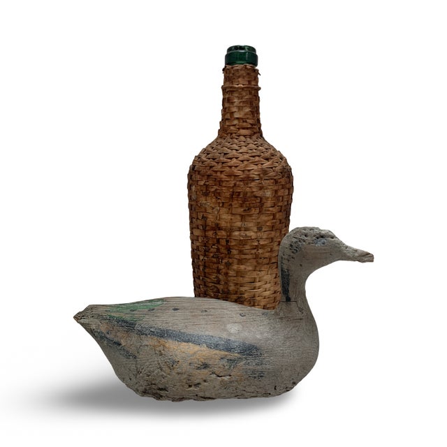 Antique Primitive Rustic European Folk Art Duck Decoy For Sale - Image 9 of 12