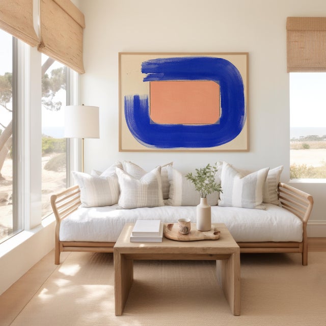 Not Yet Made - Made To Order Abstract Blush Pink & Cobalt Blue Art Print, Emily Keating Snyder, 30 X 38 Print in Wood Frame For Sale - Image 5 of 5