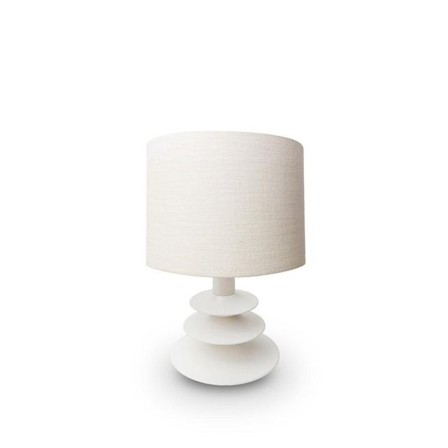 Pimlico table lamp in solid beech with lacquer and linen by popus editions. Dimensions: ø 32 x h 49 cm. Materials: hand-...