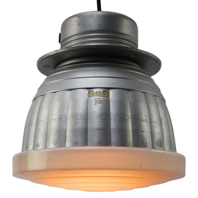 Vintage Industrial Mercury Glass Pendant Lamp by Adolf Meyer for Zeiss Ikon For Sale - Image 9 of 14