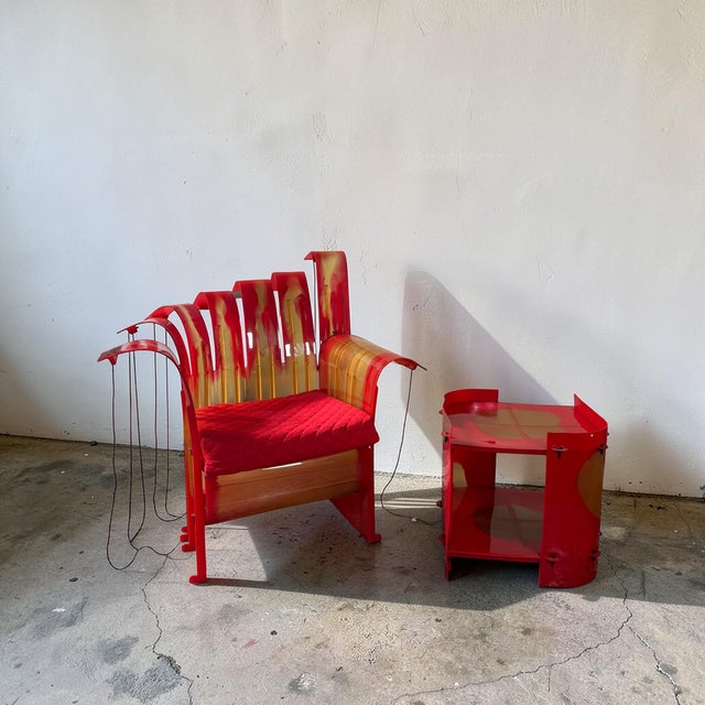 Lounge set consisting of an armchair, footrest, and coffee table by Gaetano Pesce, 2003, produced by Zerodisegno, part of...