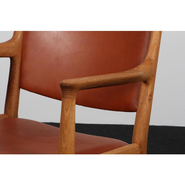 1960s Model JH513 Armchair in Oak and Leather attributed to Hans J. Wegner, 1960s For Sale - Image 5 of 10