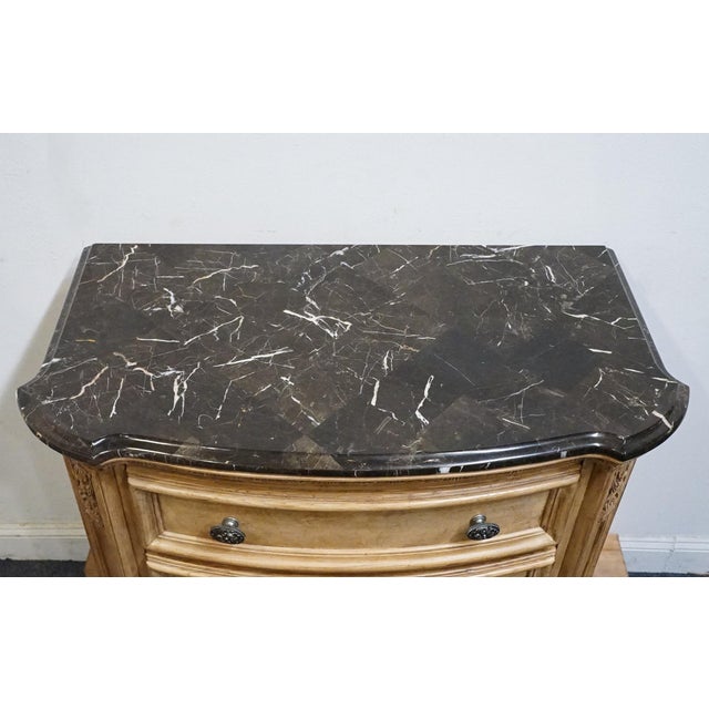 Early 21st Century American Drew Rustic European Bleached Ash 37" Three Drawer Nightstand W. Granite Top 121-421 For Sale - Image 5 of 14