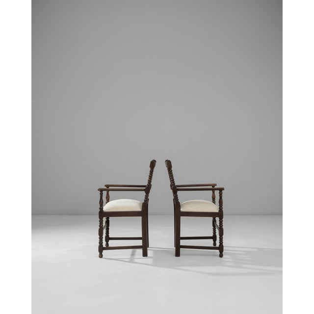 20th Century French Baroque Wooden Armchairs With Upholstered Seats - A Pair For Sale - Image 4 of 18