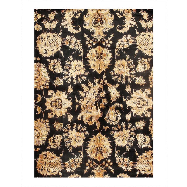 Persian Qum Design Viscose on a cotton foundation with a medallion This rug has a dense, soft pile, and excellent quality,...
