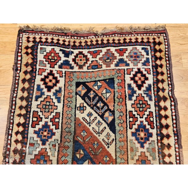 Antique Gendje Kazak Runner, Wool Pile, Hand-Knotted, Caucasus, 1890s For Sale In Chicago - Image 6 of 12