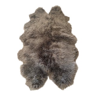 Pottery Barn Style Gray/Taupe Australian Sheepskin Hide 4 X 6 For Sale