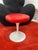 2000 - 2009 Eero Saarinen Knoll Tulip Stool Limited Edition 50 Year Anniversary Red Leather Stool For Sale - Image 5 of 5
