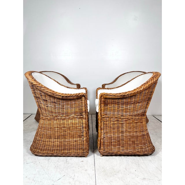 Vintage Braided Wicker Dining Set- Table and 4 Chairs For Sale - Image 9 of 12