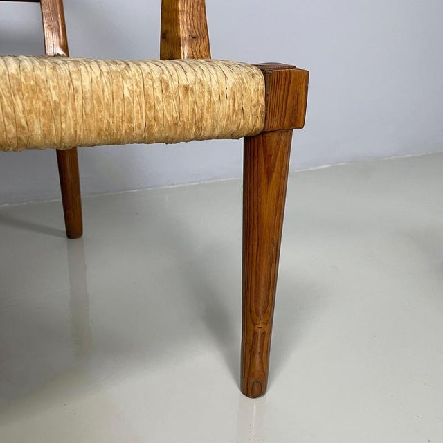 Mid-Century Modern Italian Armchairs in Woven Straw and Wood, 1940s For Sale - Image 17 of 18