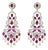 3.49 Carat Round Brilliant Cut White Diamond Blue Diamond Ruby Gold Earrings, Pair For Sale