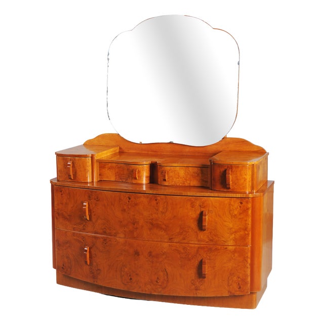Czech Art Deco Chest of Drawers in Walnut Veneer, 1920s For Sale