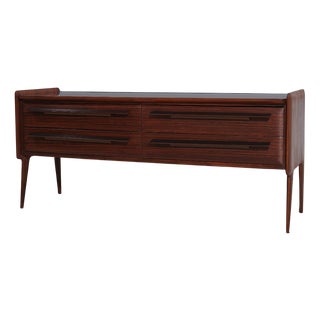 Mid-Century Modern Italian Chest of Drawer with Glass Top, 1950s For Sale