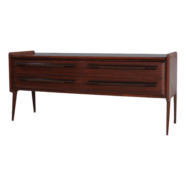 Mid-Century Modern Italian Chest of Drawer with Glass Top, 1950s For Sale