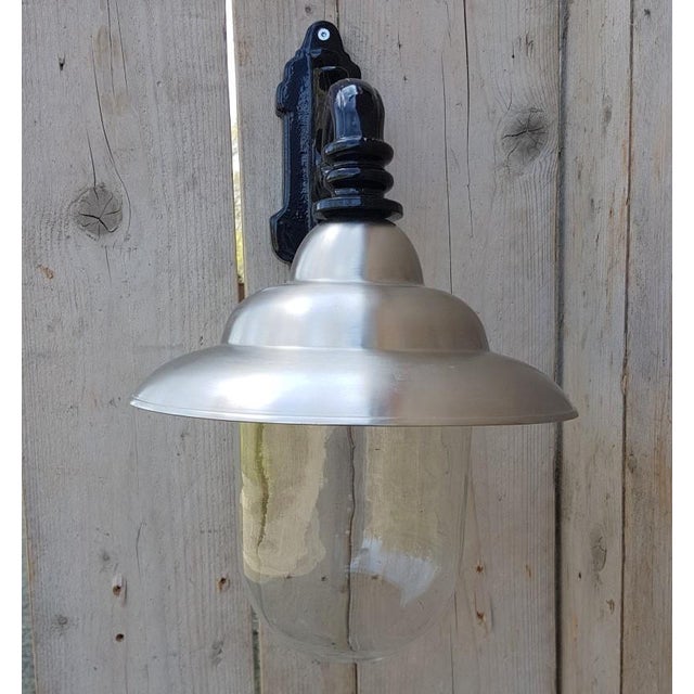 Antique Italian Black Pewter Wall Lantern For Sale - Image 4 of 7