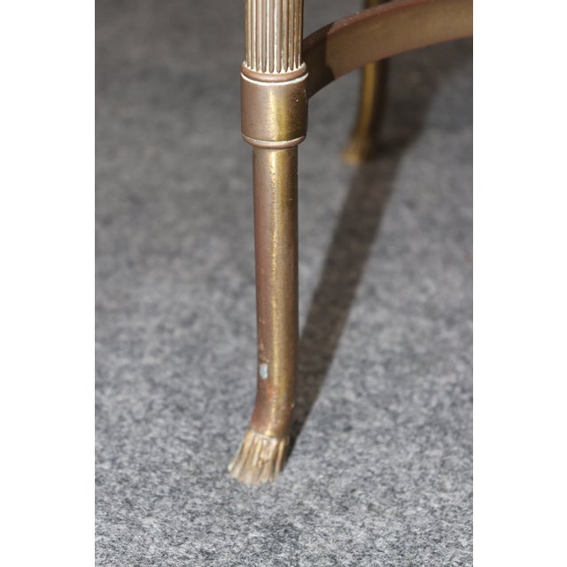 Brass Directoire Style Glass Top End Table For Sale - Image 4 of 8