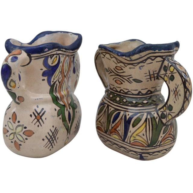 Mid 20th Century Andalusian-Patterned Ceramic Vases With Handles - Set of 2 For Sale - Image 4 of 8