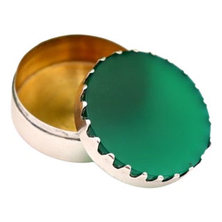 Circular Shaped Silver Pill Box For Sale