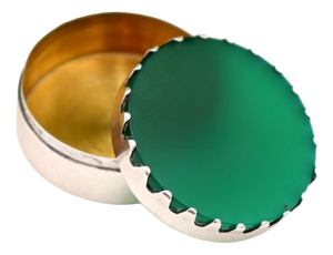 Circular Shaped Silver Pill Box
