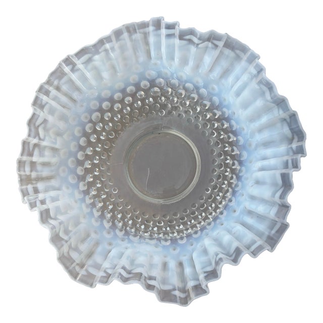 Fenton White Opalescence Hobnail Bowl, Circa 1907 For Sale