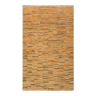 1990s Shabby Chic Gabbeh Ivory/Orange Hand-Knotted Wool Rug -2'8 X 3'11 For Sale