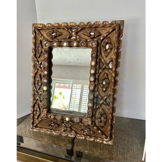 Spanish Colonial Style Gilt Wood Wall Mirror For Sale - Image 17 of 17