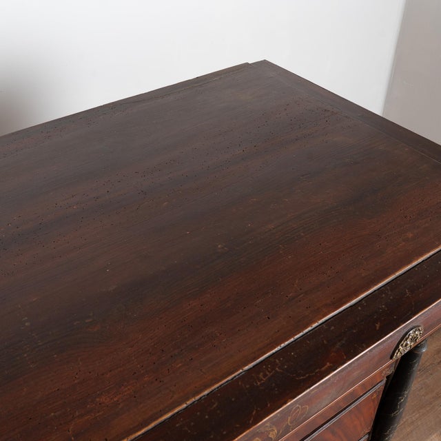 Early 19th Century Early 19th Century Danish Pine Large Chest of Five Drawers With Original Painted Finish For Sale - Image 5 of 14