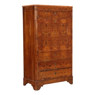 Biedermeier Secretaire in Feather and Walnut Burl For Sale
