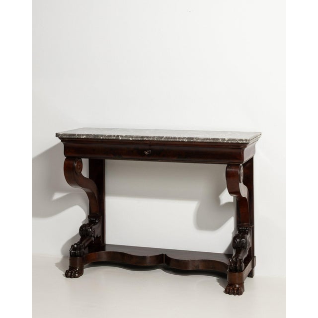 Brown 19th Century France Empire Brown Wood Console Table For Sale - Image 8 of 9