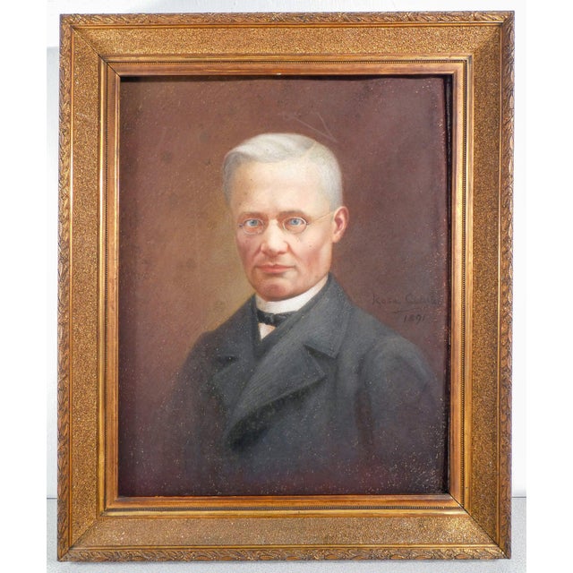 Rosa Catella, Portrait of a Man, 1891, Pastel on Paper, Framed For Sale - Image 10 of 18